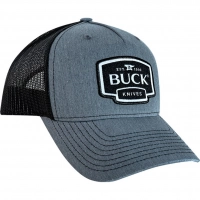 Бейсболка Buck Gray Logo Patch Cap, серо-черная купить в Нижневартовске