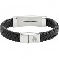 Браслет Zippo Steel Bar Braided Leather Bracelet (20 см) купить в Нижневартовске