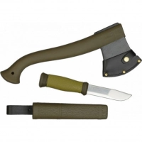 Набор Morakniv Outdoor Kit MG, нож Morakniv 2000 сталь Sandvik 12C27, цвет зеленый + топор купить в Нижневартовске