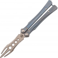 Нож-бабочка со сменным лезвием Maxace Loran Blue, сталь M390, рукоять титан купить в Нижневартовске