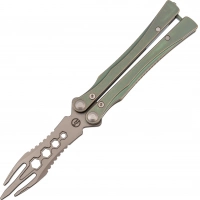 Нож-бабочка со сменным лезвием Maxace Loran Green, сталь M390, рукоять титан купить в Нижневартовске