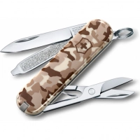 Нож перочинный Victorinox CLASSIC, сталь X55CrMo14, рукоять Cellidor®, песочный камуфляж купить в Нижневартовске