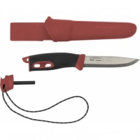 Нож с фиксированным лезвием Morakniv Companion Spark Black Red, сталь Sandvik 12C27, рукоять резина/пластик купить в Нижневартовске