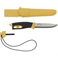 Нож с фиксированным лезвием Morakniv Companion Spark Black Yellow, сталь Sandvik 12C27, рукоять резина/пластик купить в Нижневартовске