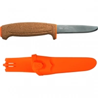 Нож с фиксированным лезвием Morakniv Floating Serrated Knife, сталь Sandvik 12C27, рукоять пробковая купить в Нижневартовске