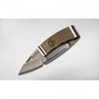 Нож-зажим для купюр складной Mcusta Pocket Clip «Kamon» Fuji «Глициния» MC-0084, сталь AUS-8 , рукоять сталь купить в Нижневартовске