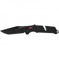 Полуавтоматический складной нож Trident Mk3 Black-Red Tanto, сталь D2, рукоять GRN купить в Нижневартовске