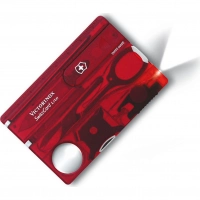 Швейцарская карта Victorinox SwissCard Lite, сталь X50CrMoV15, рукоять ABS-пластик, полупрозрачный красный купить в Нижневартовске