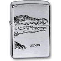 Зажигалка ZIPPO Alligator, с покрытием Brushed Chrome, латунь/сталь, серебристая, матовая, 36x12x56 купить в Нижневартовске