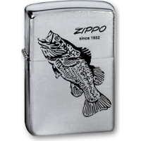 Зажигалка ZIPPO Black Bass Brushed Chrome, латунь с никеле-хром. покрыт., серебр., матов., 36х56х12мм купить в Нижневартовске