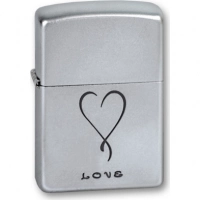 Зажигалка ZIPPO Love Satin Chrome, латунь с никеле-хромовым покрыт., серебр., матовая, 36х56х12 мм купить в Нижневартовске