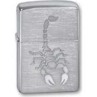 Зажигалка ZIPPO Scorpion Brushed Chrome, латунь с никеле-хром.покрыт., серебр., матов., 36х56х12 мм купить в Нижневартовске